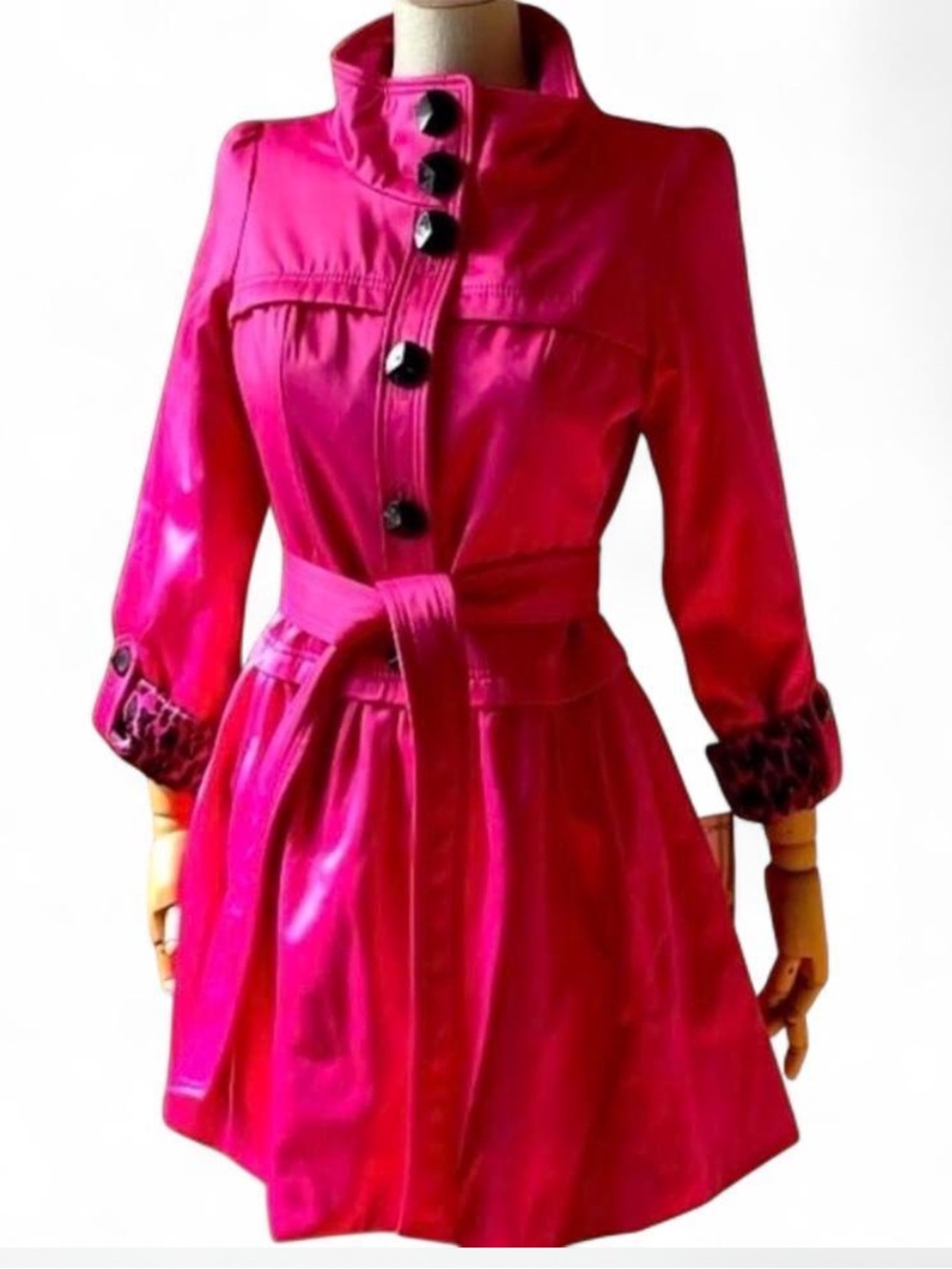 Betsey Johnson hot pink coat L